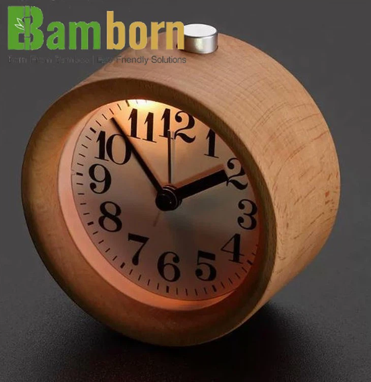 Bamboo Digital Clock With LED Display Bamboo Digital Clock With LED Display