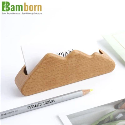 Desk Bamboo Business Card Stand