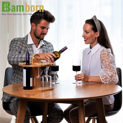 Modern Bamboo Wine Storage Rack