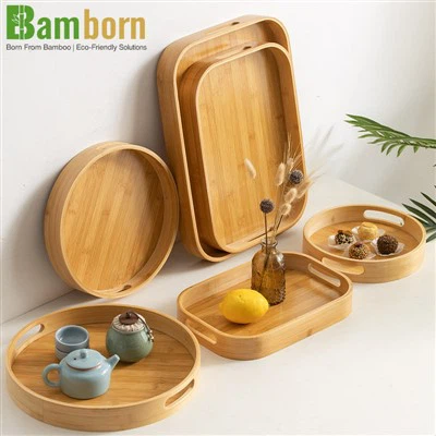 Natural Bamboo Food Serving Tray