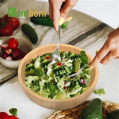 Reusable Bamboo Salad Bowls